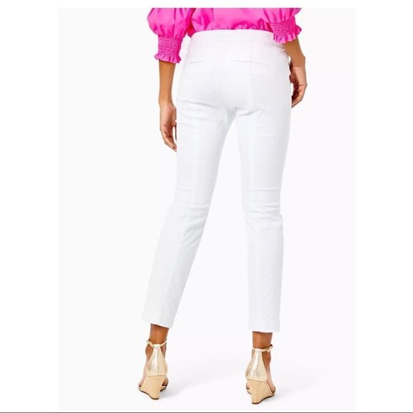 Lilly Pulitzer Resort White 29" Kelly Textured Ankle Length Skinny Pants - Picture 2 of 11